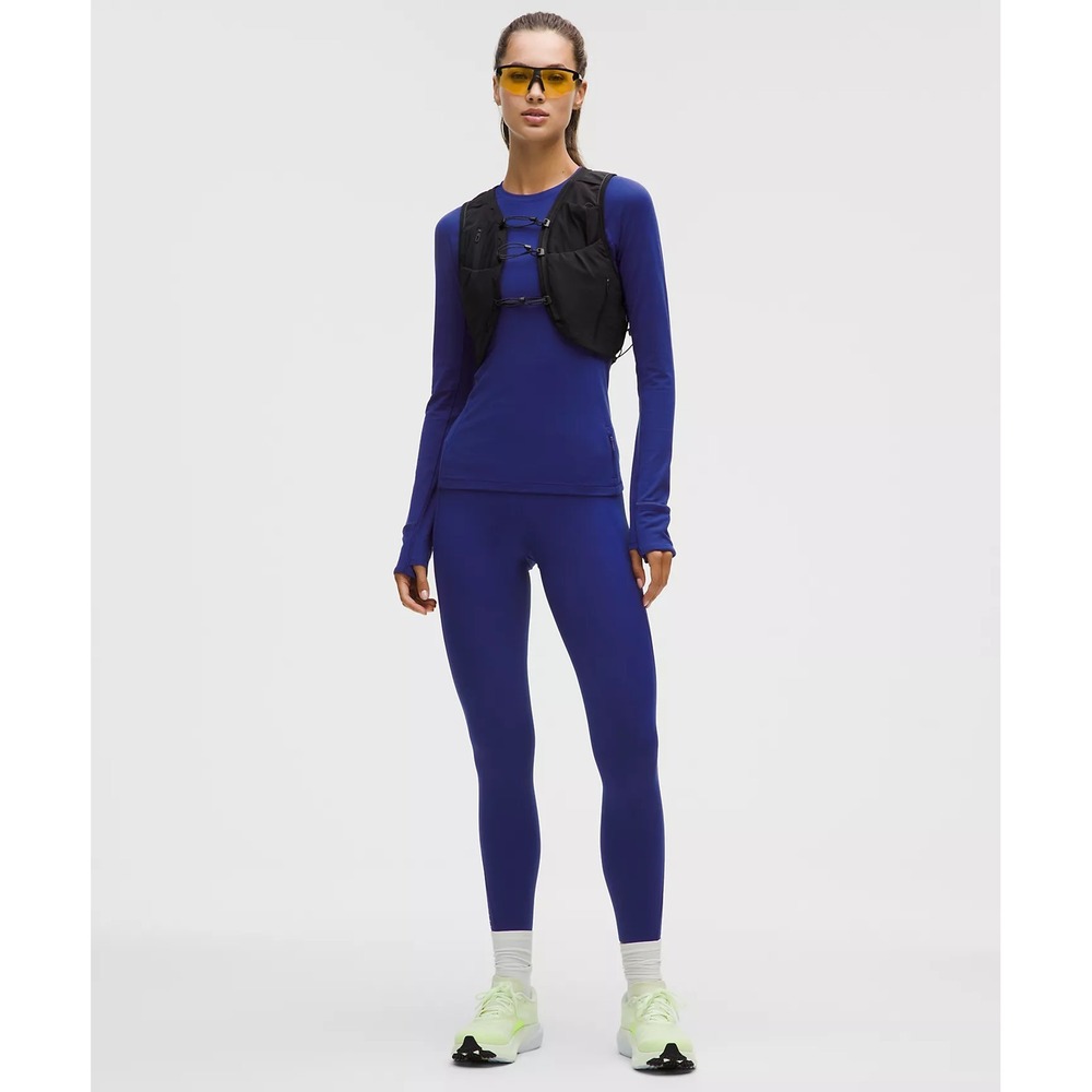Lululemon-Leggings Fast and Free High-Rise Pocket Tight 25"-Evolve-Deep Sea Blue